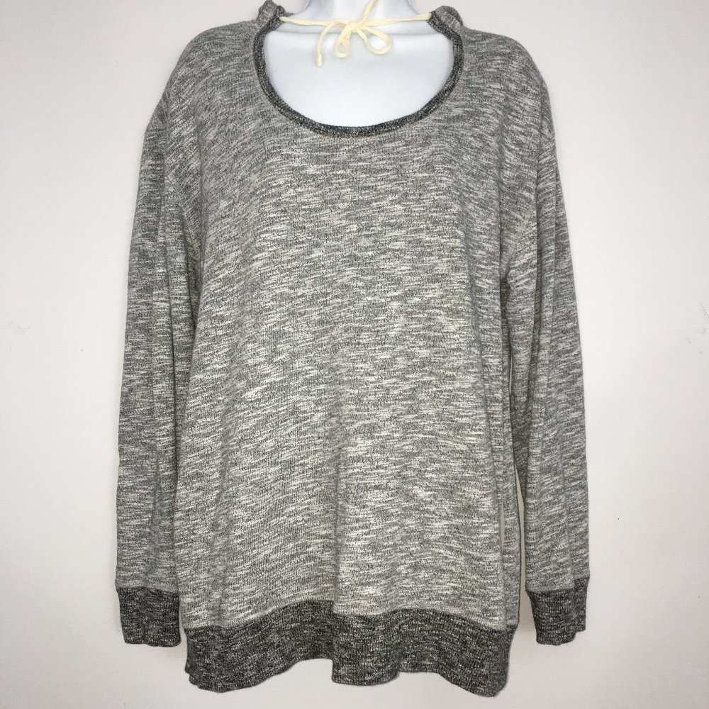 Victorias Secret Womens M Heather Gray Cotton Blend Long Sleeve Pullover Hoodie